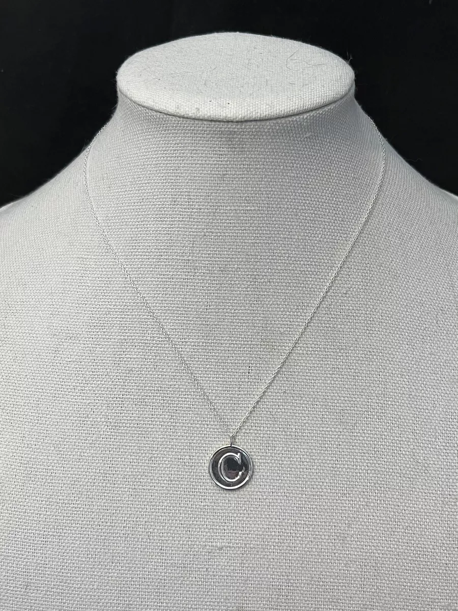 Sterling Silver Initial C Necklace 18 Inches .925 FAS Made In