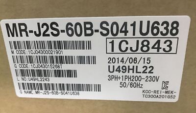 New In Box MITSUBISHI MR J2S 60B S041U638 Servo Amplifier