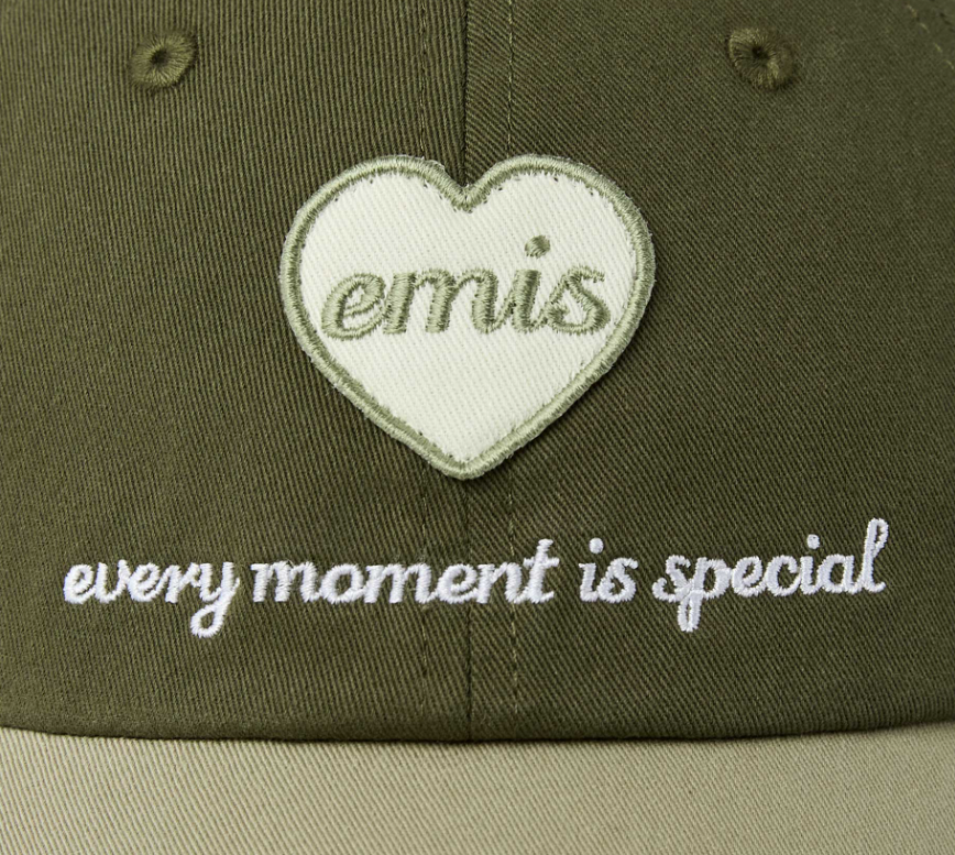 ◆EMIS◆ HEART WAPPEN TONE ON TONE BALL CAPKHAKI m1037_14286 emis HEART WAPPEN TONE ON TONE BALL CAP, KHAKI (100