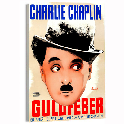 1925 The Gold Rush Charlie Chaplin (Swedish) Movie Poster or Canvas