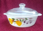 Vintage Anchor Hocking Fire King Gay Fad 2qt Casserole Dish with Lid