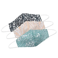 Reusable Cotton Fabric Face Mask Set of 3 Mixed Lace Design Washable Comfortable