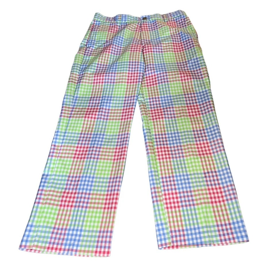 Izod Gingham Blue, Pink, Green Golf Pants Men Size 30/29 - Image 2 of 4