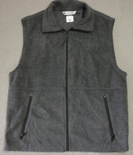 Columbia Cathedral Peak Fleece Vest Men's Medium Gray Polyester Full Zip Pockets