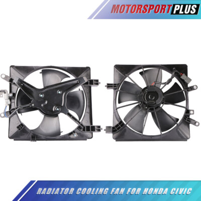 #ad #ad 2PCS Left amp; Right AC Condenser Radiator Cooling Fan For 2001 2005 Honda Civic $77.88