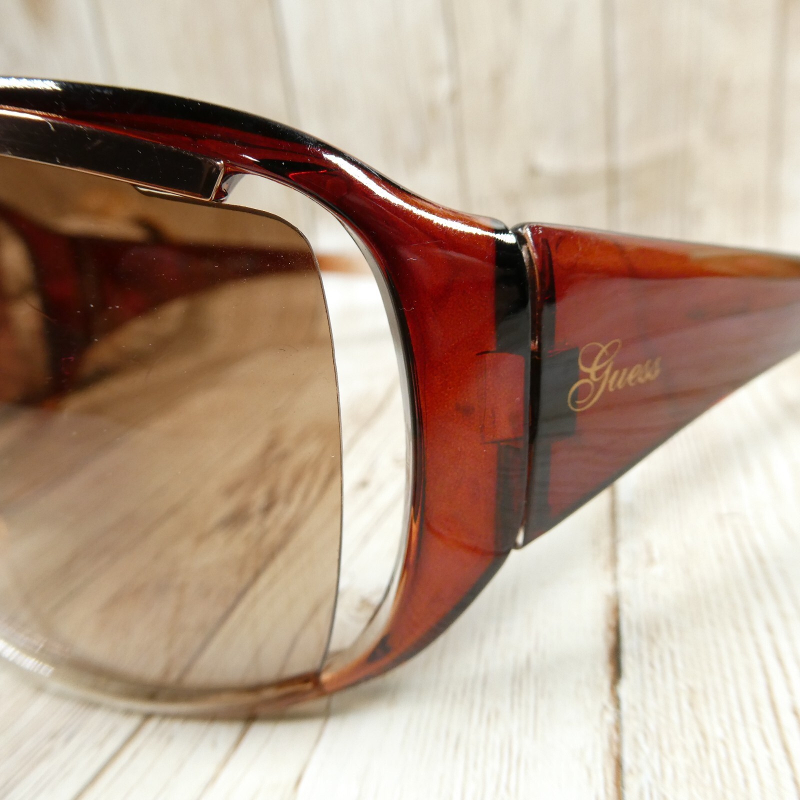 Guess Transparent Brown Gradient Wrap Sunglasses … - image 5