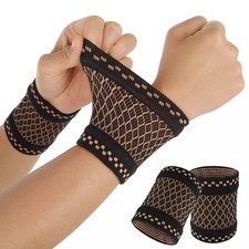 4x Copper Wrist Hand Brace Support Splint Carpal Tunnel Sprain Arthritis Sports 