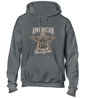 AMERICAN HOOLIGANS HOODY HOODIE COOL BIKER MOTORRAD DESIGN GESCHENKIDEE FÜR PAPA