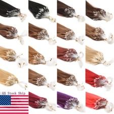 Loop Micro Ring Beads Tip Remy Human Hair Extensions Micro-Links Brazilian Hair