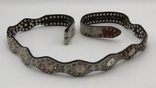 Nocona Cow Hide Leather Belt Rhinestones Size XL, 47  End To End, No Buckle