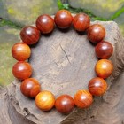 Attractive 16 MM Red Agathis King of Wood Bracelet 14 Beads Raja Kayu #A3