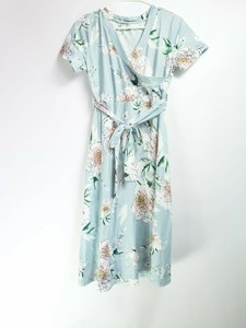 light blue floral wrap dress