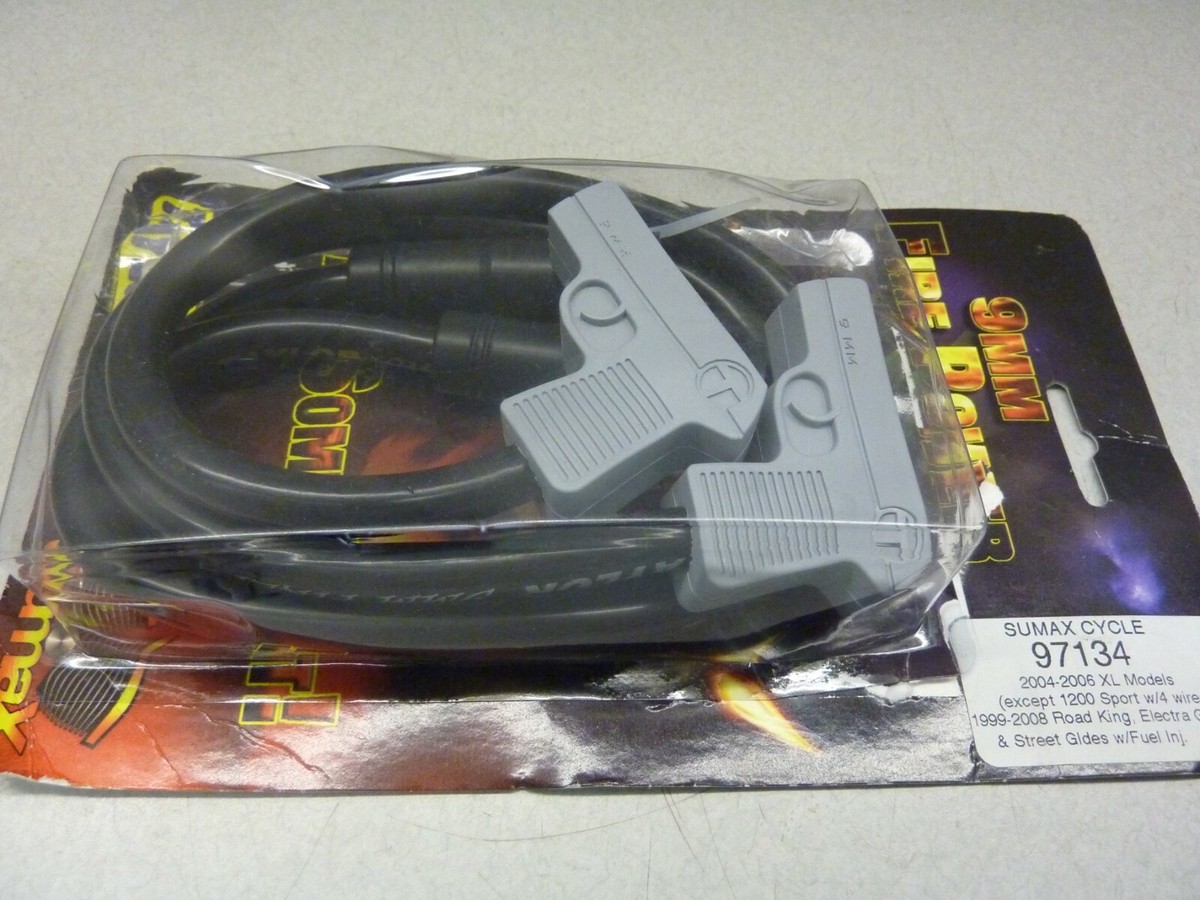 SUMAX CYCLE 97134 BLK 9MM ELECTRICAL PLUG WIRES 04-06 XL MODELS