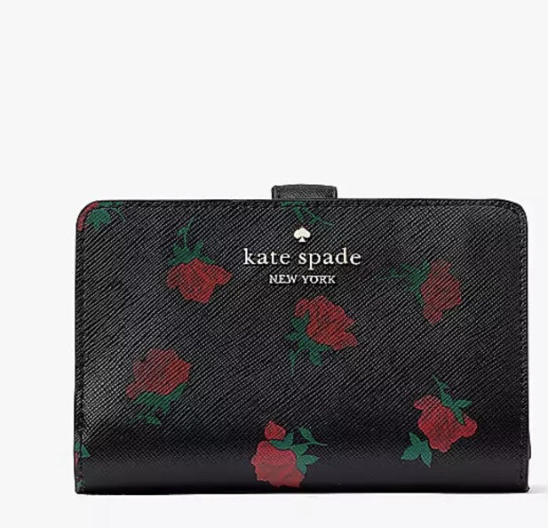 Kate Spade New York Madison Rose Toss Medium Compact Bifold Wallet