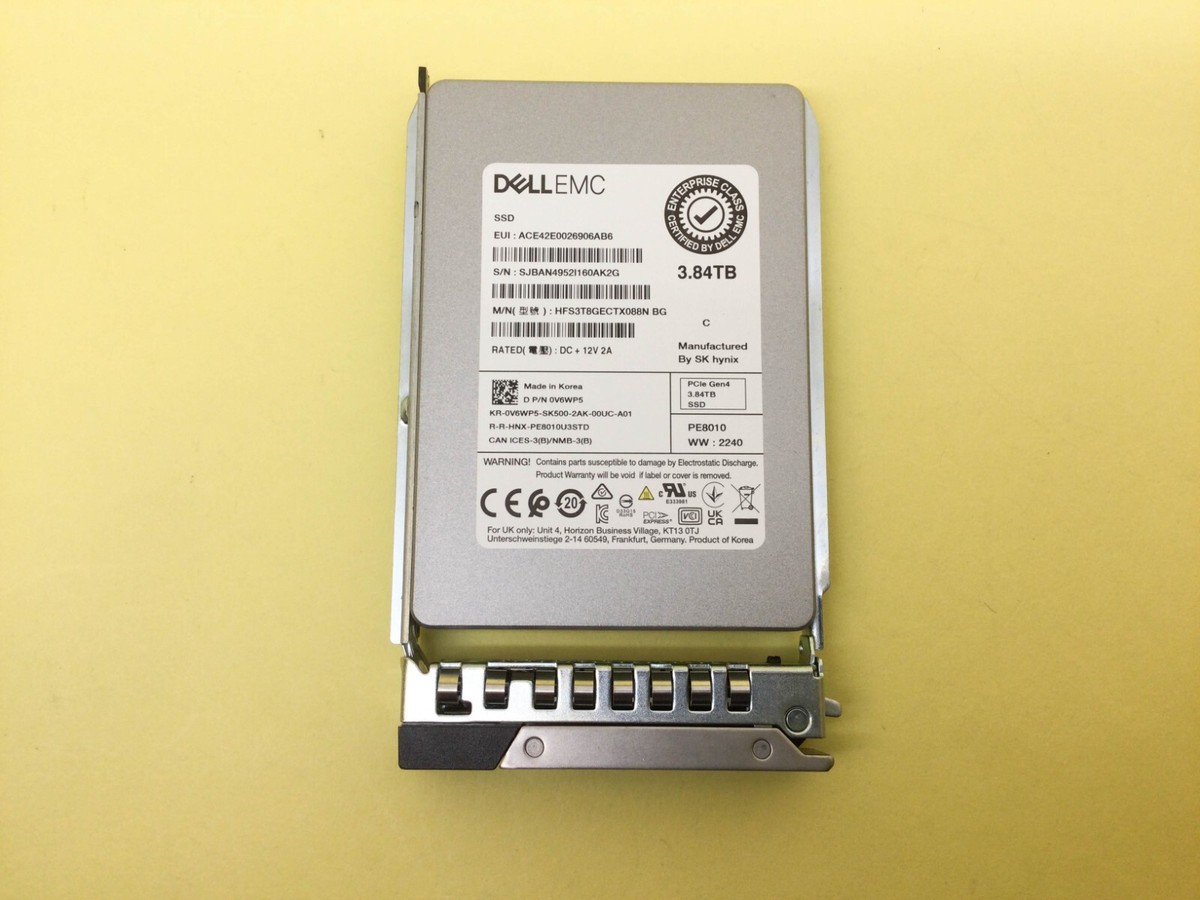 V6WP5 Dell EMC 3.84TB PCIe Gen4 NVMe Read Intensive 2.5