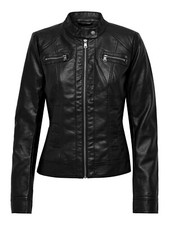 ONLY Damen Biker-Jacke OnlBandit kurze Kunst-Leder Übergangsjacke Stehkragen NEW