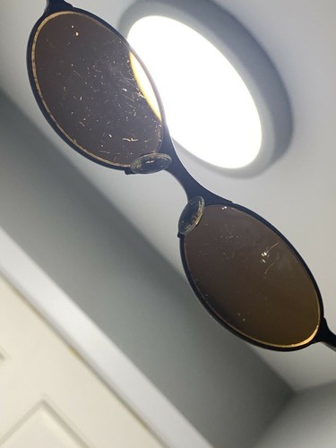 Oakley E - wire 2.0 Bronze Sunglasses Frames Only Scratched Lenses No Earsocks - Picture 12 of 12