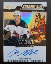 2022-23 UD Credentials Jack McBain Debut Ticket Access RC Auto 139/299 Coyotes