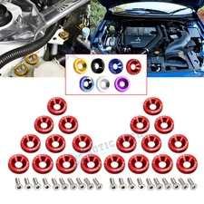 20pcs Aluminum Fender Bumper Hood Washer Bolt Engine Bay Dress Up Kit Decoration