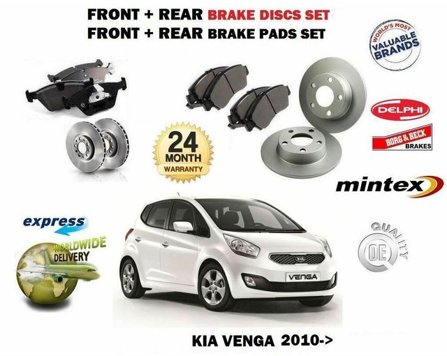 FOR KIA VENGA 1.4 1.6 + CRDI 2010> FRONT + REAR BRAKE DISC SET + DISC