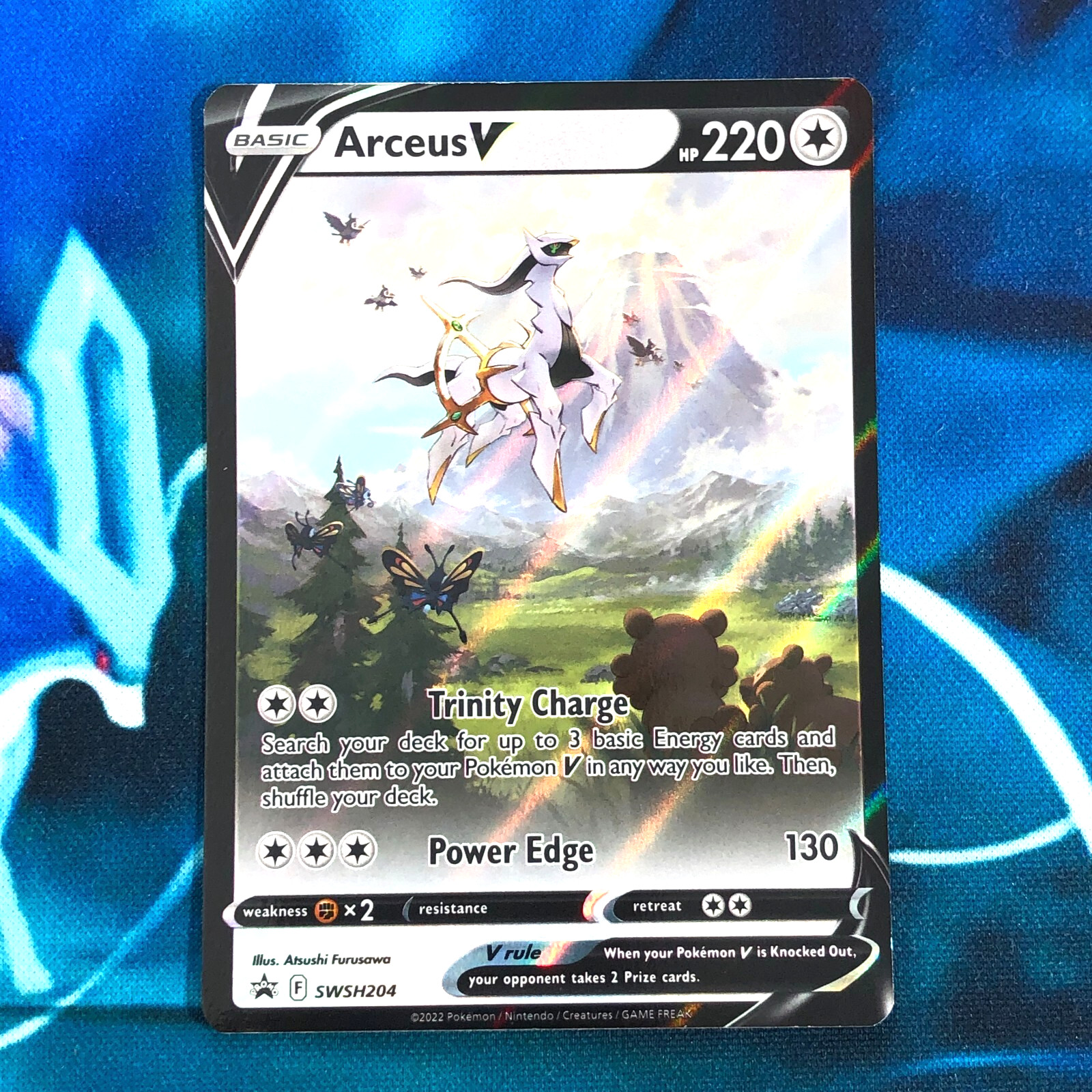 Arceus V - SWSH204 - Full Art Black Star Promo Rare - Pokemon Card - NM