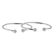 Textured Ball Ends .925 Sterling Silver West Indian Bangles 48.4 Grams, 1 pair