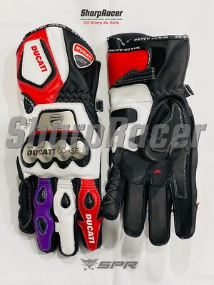 Ducati Corse Motorcycle Motorbike Racing Leather Gloves
