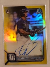 2022 Bowman Chrome WANDER FRANCO Rookie Yellow Refractor Auto /75 Rays. *READ*