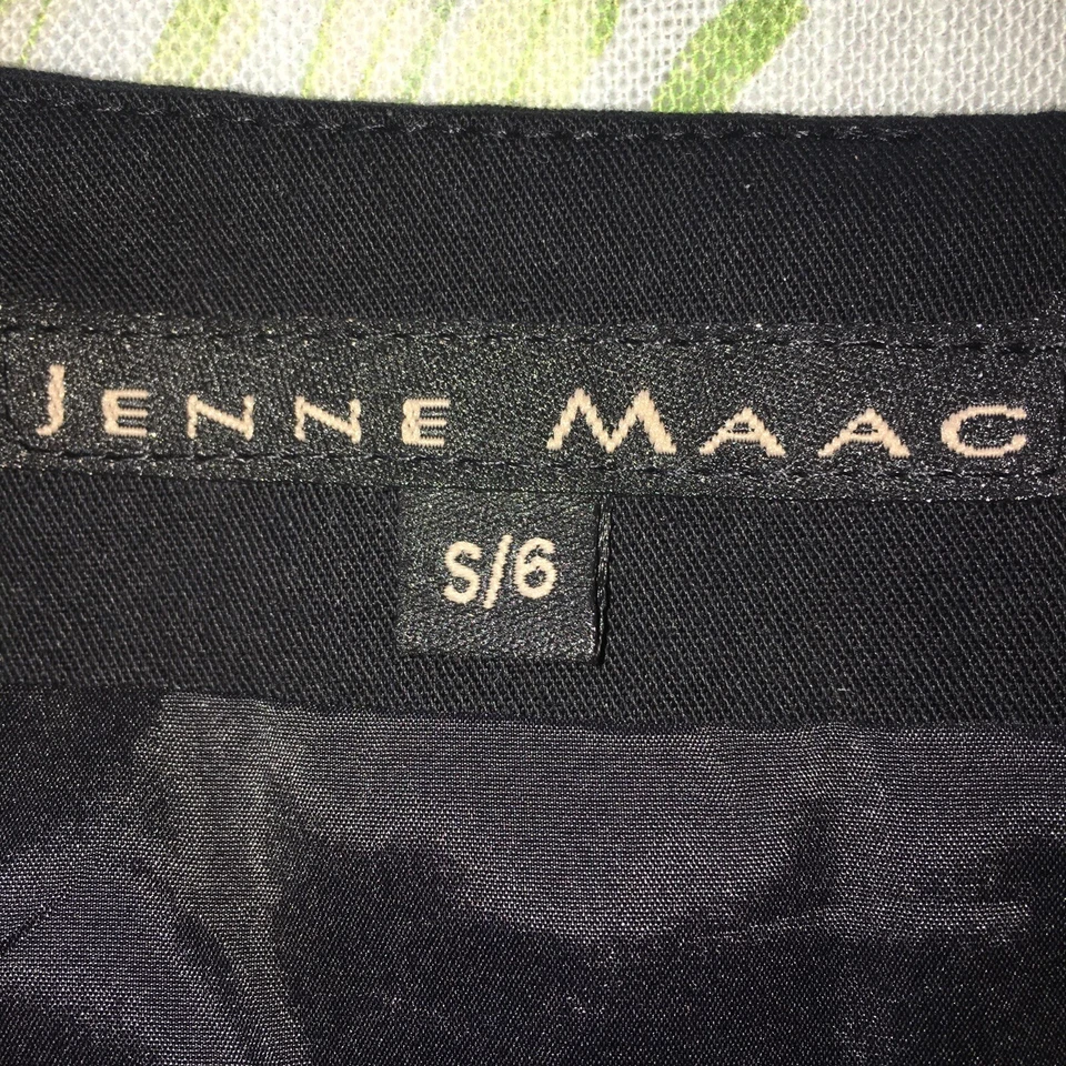 Falda lápiz forrada hasta la rodilla negra talla 6 pequeña abertura frontal Jenne Maag para mujer Foto 4 de 4