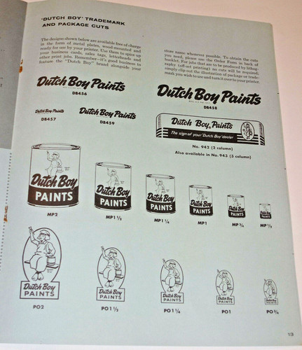 VINTAGE 1962 DUTCH BOY PAINT DEALER MERCHANDISING CATALOG! SIGNS/HATS/CLOCK/CAPS