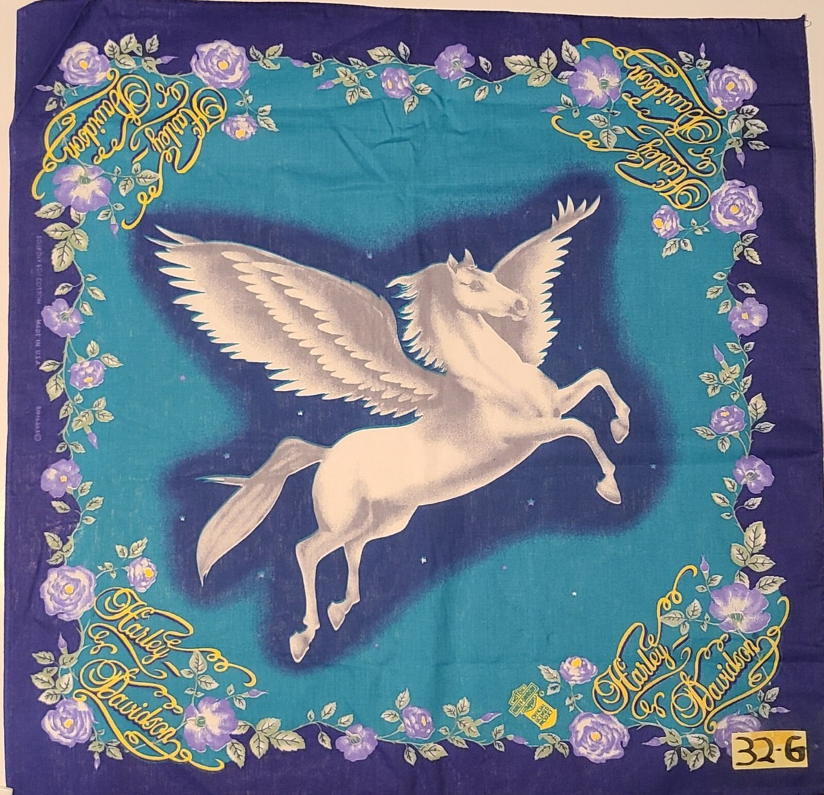 Harley Davidson Pegasus バンダナ VTG Harley Davidson Pink Unicorn Pegasus Bandana Rag Scarf