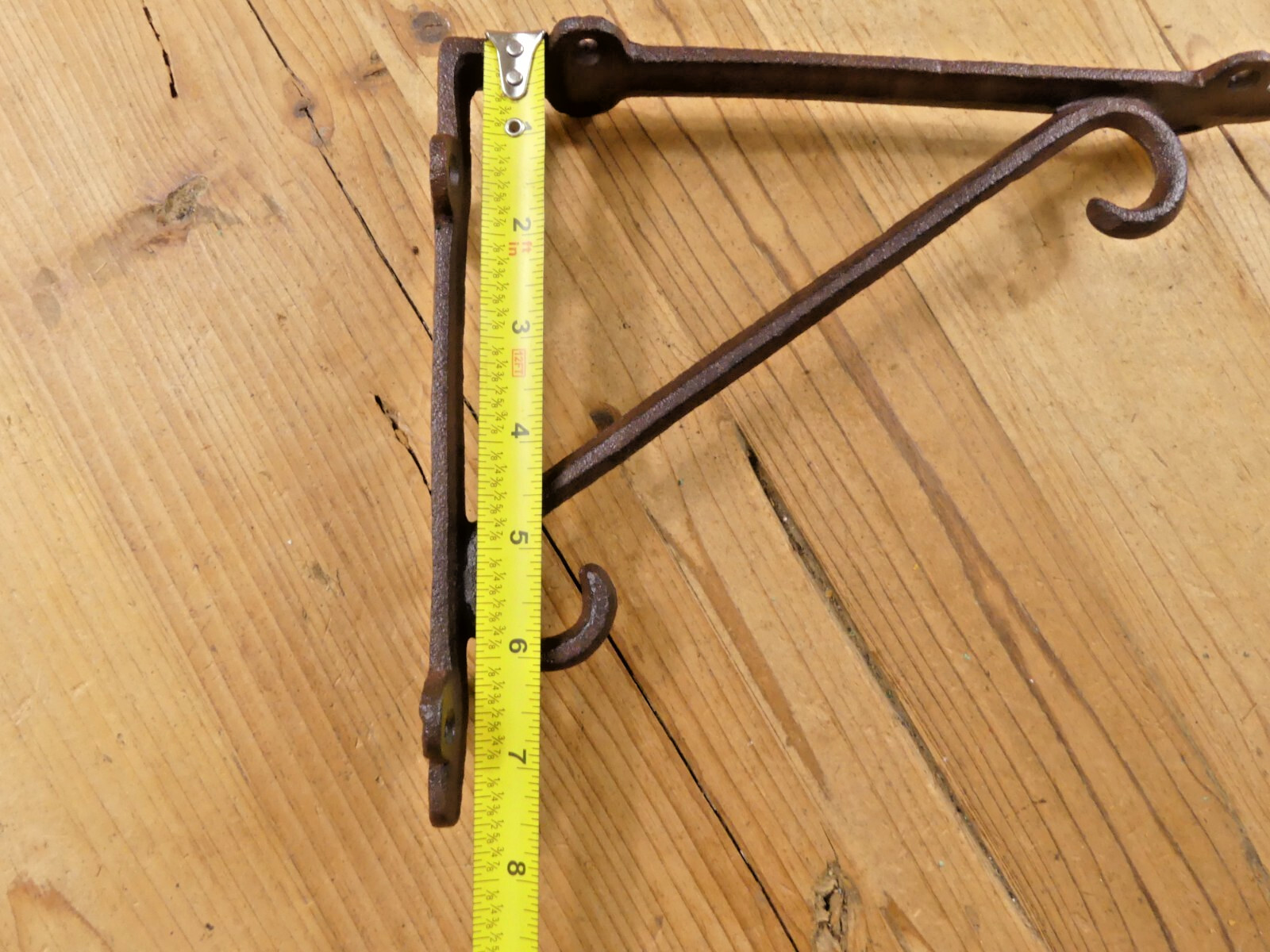 6 PCS CAST IRON SHELF BRACKETS CORNER BRACE CORBELS PLANT HOOKS LARGE RUSTIC