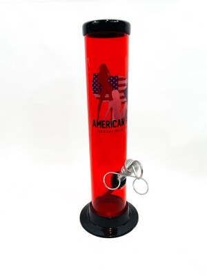 AMERICAN PIPES ️ 2X10'' STRAIGHT ACRYLIC WATER PIPE PULL STEM &POKER MADE IN USA