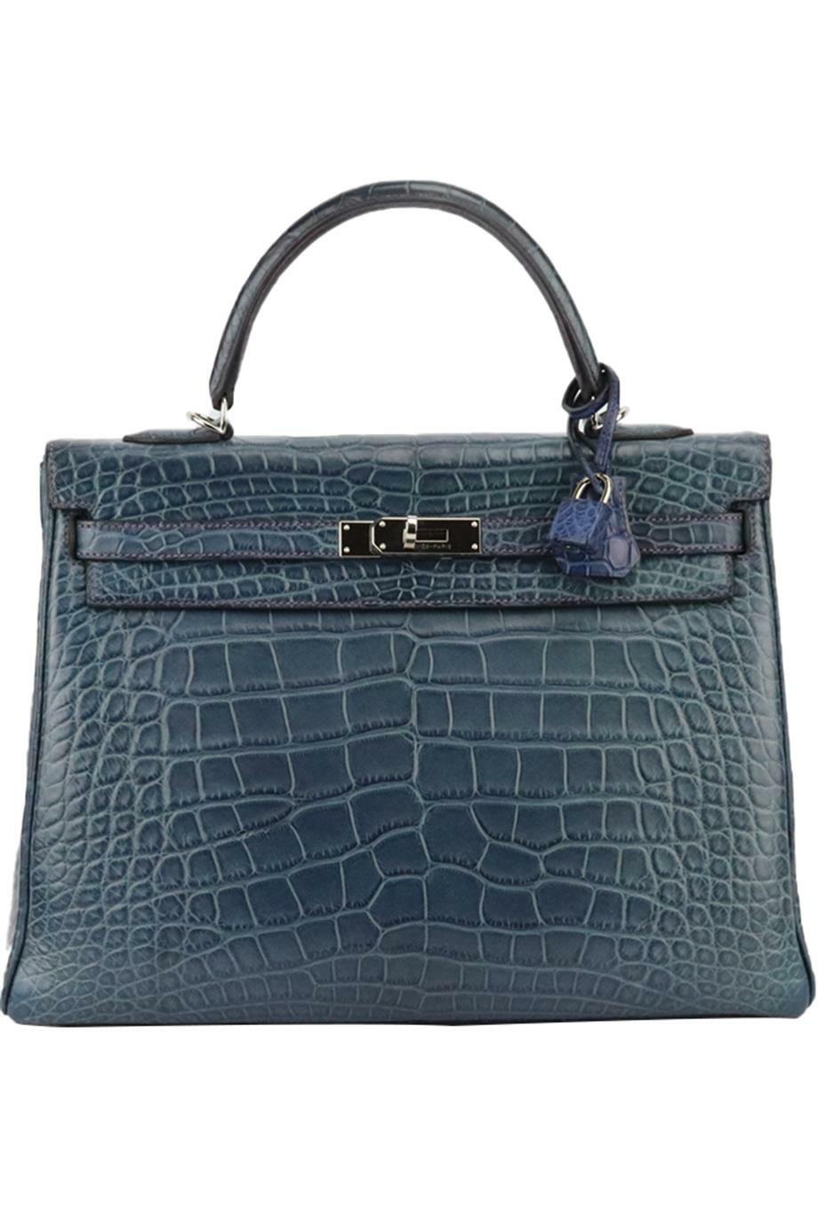 HERMÈS 2013 KELLY 35CM BI-COLOUR MATTE ALLIGATOR MISSISSIPPIENSIS LEATHER BAG