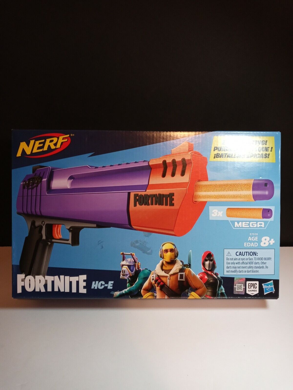 NERF Fortnite HC-E Mega Dart Blaster - Includes 3 Official Mega Fortnite  Darts - for Youth, Teens, Adults