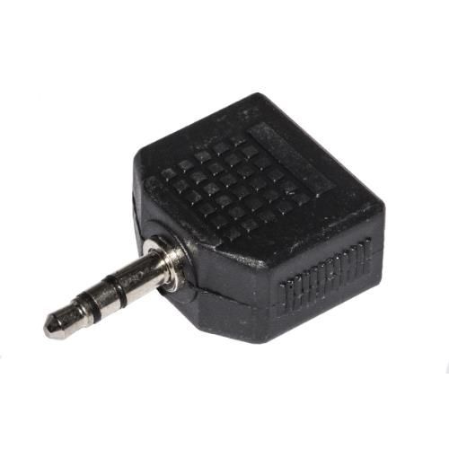 ADATTATORE LINK AUDIO STEREO MINI JACK 3,5mm TO 2x MINI JACK 3,5MM, M/FF, NERO,