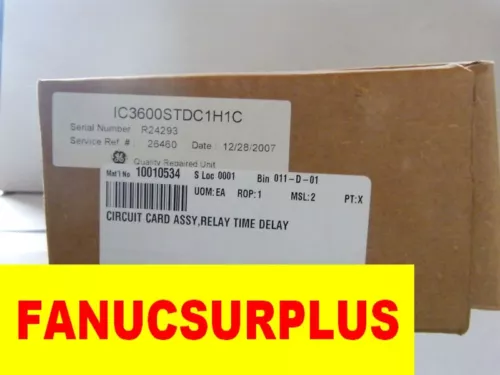 GE FANUC IC3600STDC1H1B IC3600STDC1H IC3600STDC1 IC3600 MANUF REURB WARRANTY - Picture 1 of 1