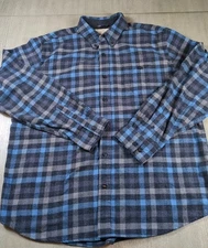 Weatherproof Vintage Flannel Mens 2XL Blue Gray Plaid