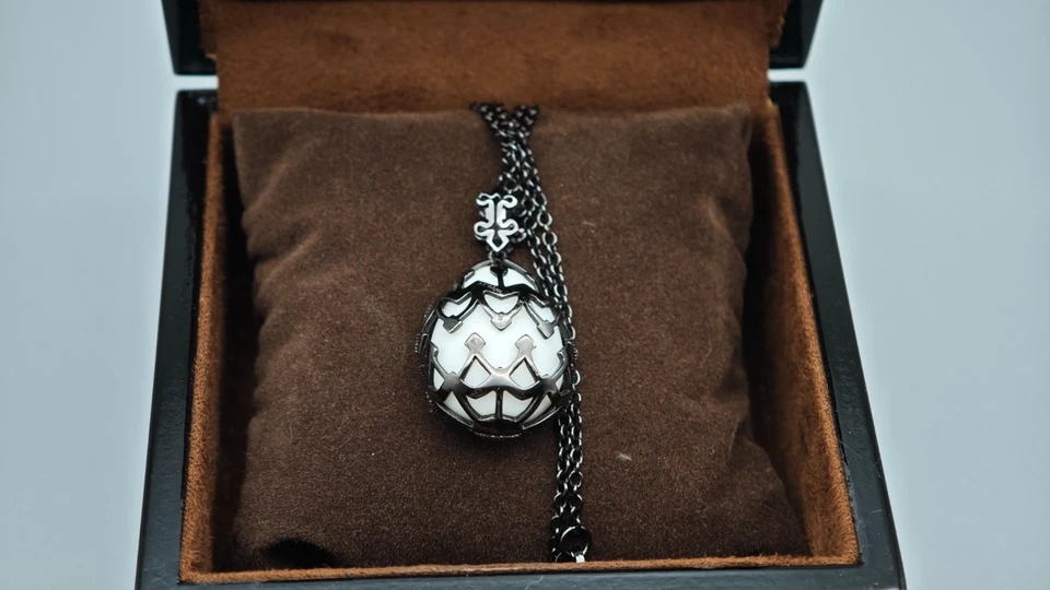 Tatiana Fabergé - Pendant, weiße Onyx +Zirkonia, Silber 925, rhodiniert, mit OVP - Bild 4 von 4