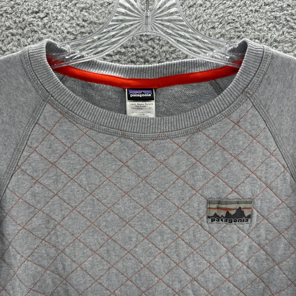 Patagonia Sweatshirt Womens Medium M Gray Organic Cotton Quilt Crew Sweater - Image 2 of 4