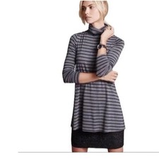 Bailey 44 Striped Turtleneck Dress Contrast Sweater Lining, EUC, Small