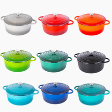 Enamelled Cast Iron Casserole Dish 24cm – Ovenproof Pot with Lid