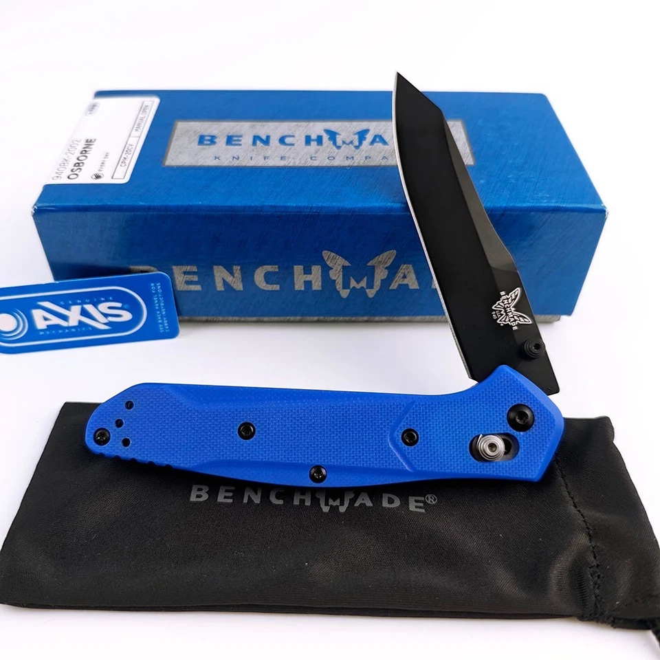 Cuchillo Plegable Benchmade Osborne 940BK-2002 Mango Azul Hoja Negra Bloqueo de Eje NUEVO Foto 3 de 4