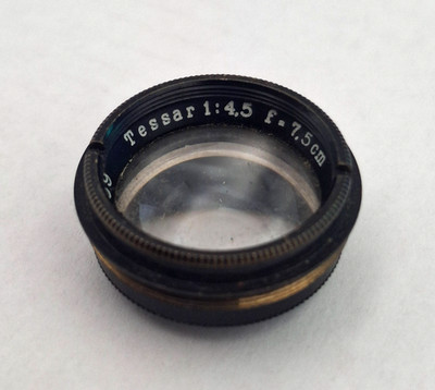 Carl Zeiss Jena Tessar 1:4.5 f=7.5cm Objektiv Element. Vintage gebraucht. bjune