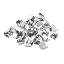 30Pcs Shoelace End Clips 10x9mm Stainless Steel Shoe Lace Tips Glossy Silver