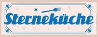 Holzschild 10X27 Cm SterneküChe KüChe Kochen Deko Geschenk Holz Schild