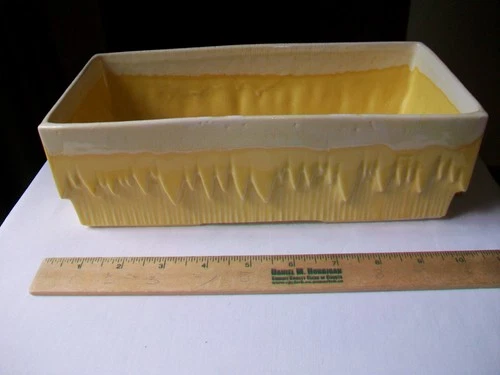 VINTAGE MCCOY PLANTING DISH PLANTER 10" WITH ICICLE DESIGN YELLOW HTF