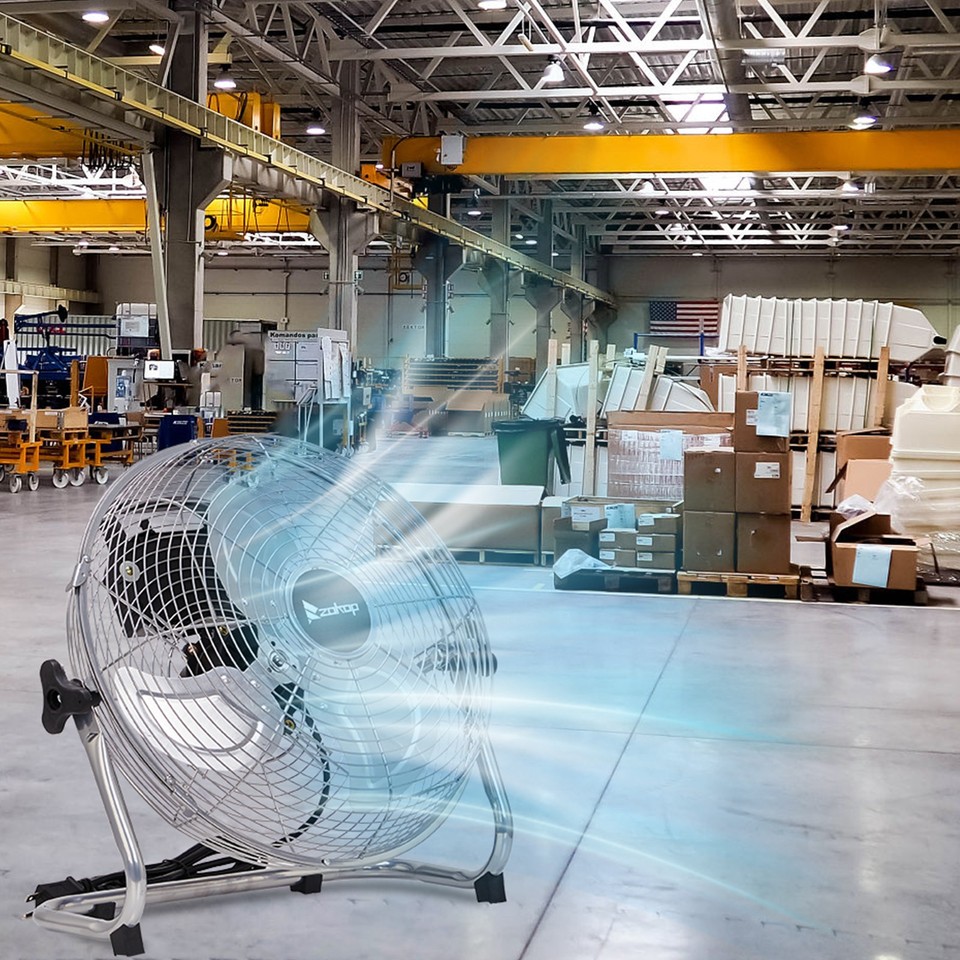 Workforce Fan 12 Inch 3183 CFM High Velocity Heavy Duty Metal Industrial Floor Fan ...