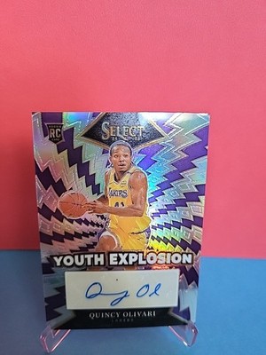 Quincy Olivari RC 2024-25 Select - Youth Explosion Silver Auto SP - Lakers 