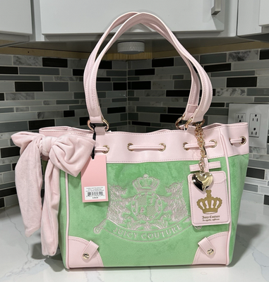 Juicy Couture ミントグリーン ハンドバッグ Juicy Couture Classic Scottie Dogs Daydreamer Tote Bag Retro Green